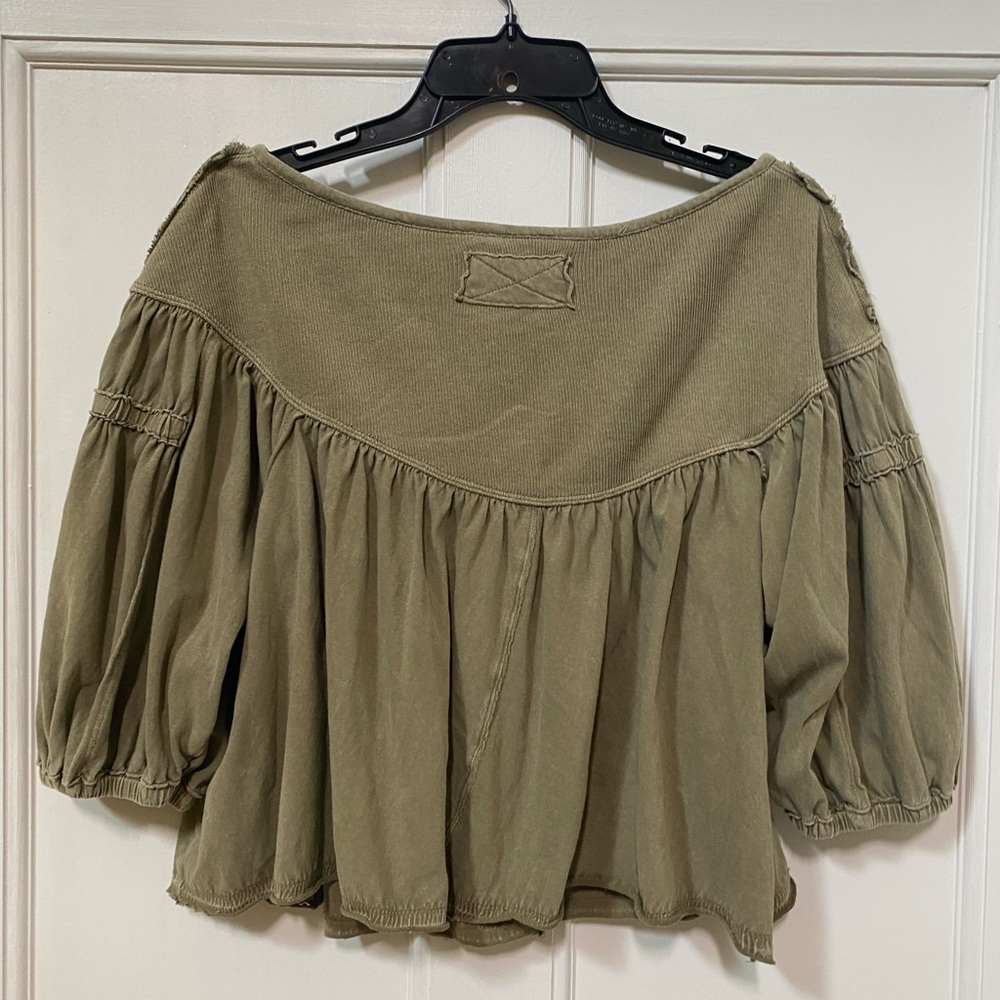 We The Free Sage Green Boho Blouse - Picture 2 of 10
